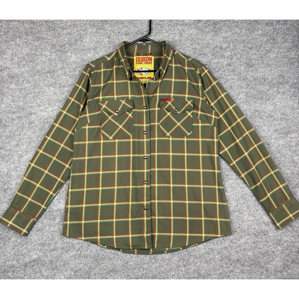 Dixxon Black Flys FlySouljah Flannel Shirt Mens Large Olive Green Plaid Button